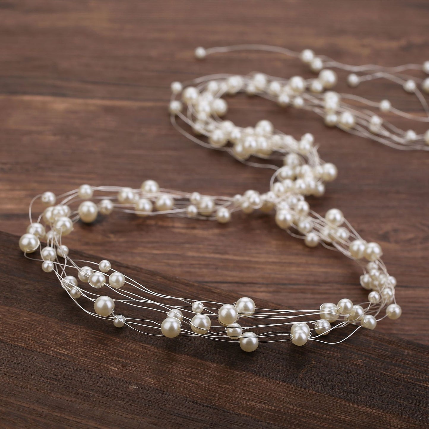 Korean Pearl Hand-beaded Bridal Hairband Wedding Headwear