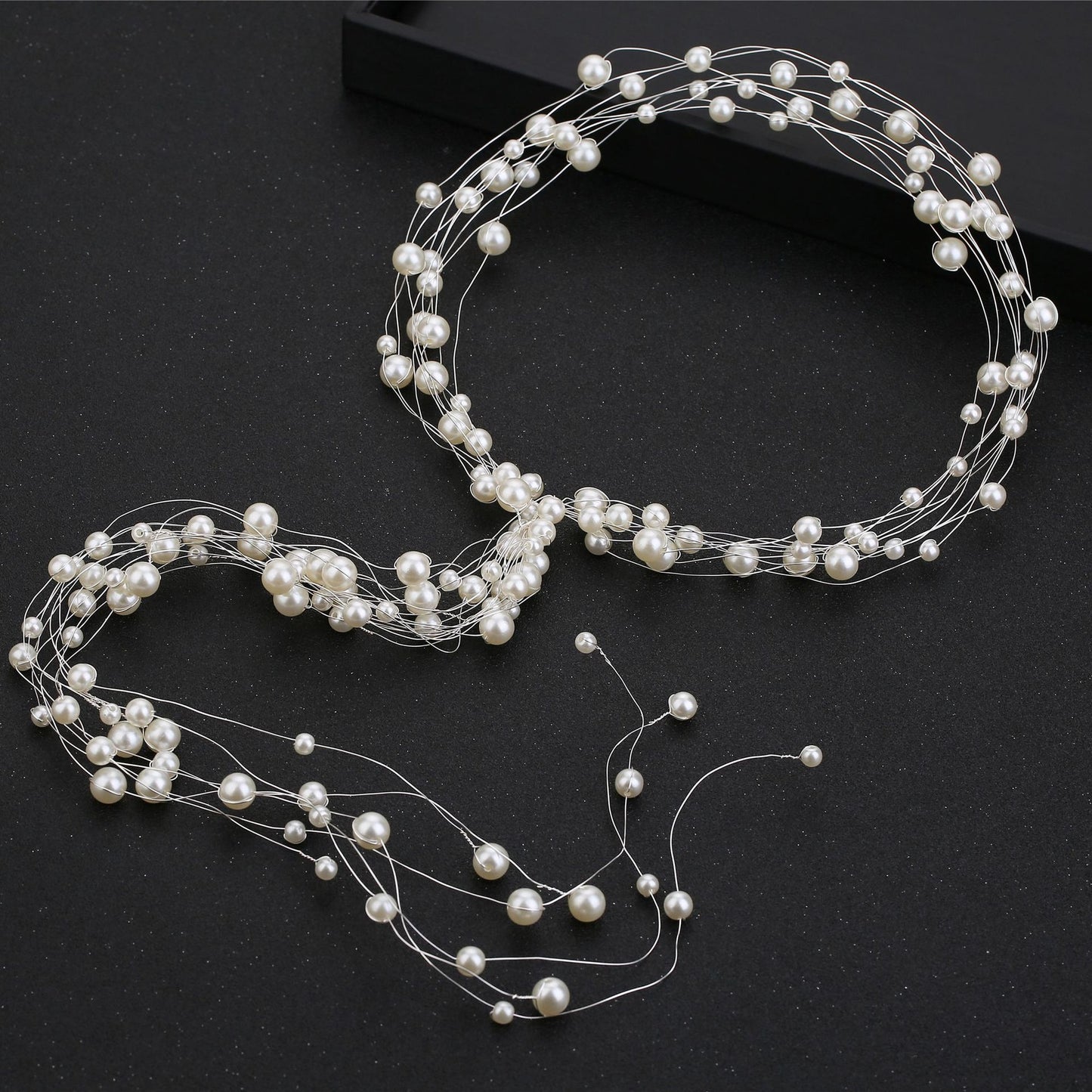 Korean Pearl Hand-beaded Bridal Hairband Wedding Headwear