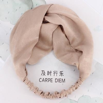 Korean Style Fabric Cross Wide Headband for Women