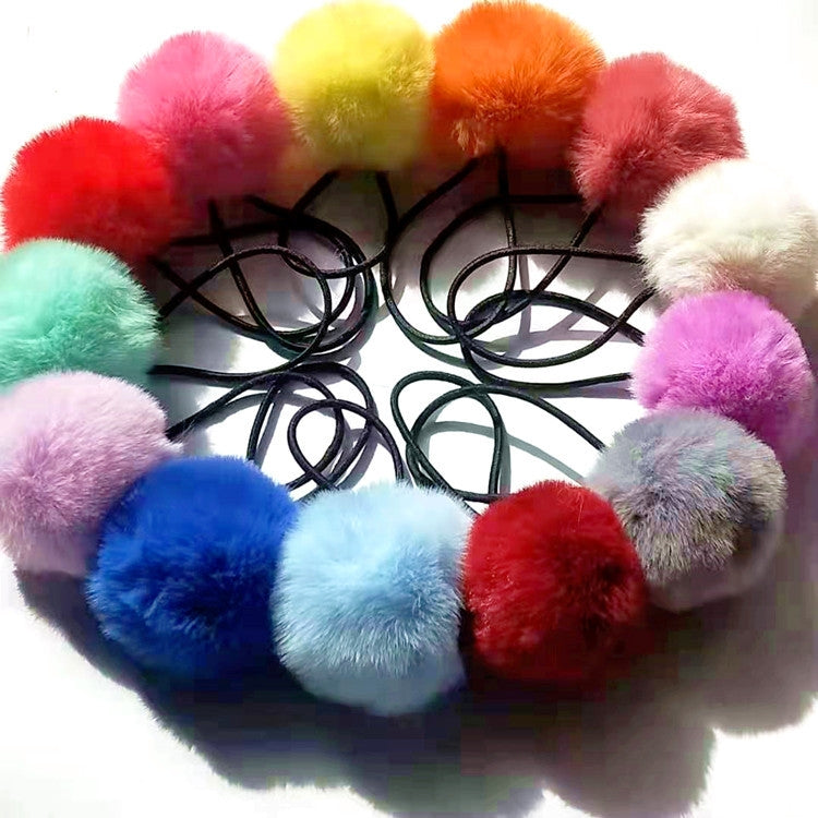 Korean Pom-Pom Hair Ring for Children - Rubber Band Hair Accessories