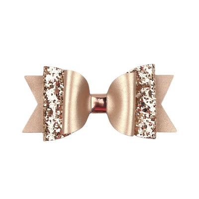 Korean Multi-Layer Leather Bow Hair Clip - Candy Color Cartoon Children's Accessory