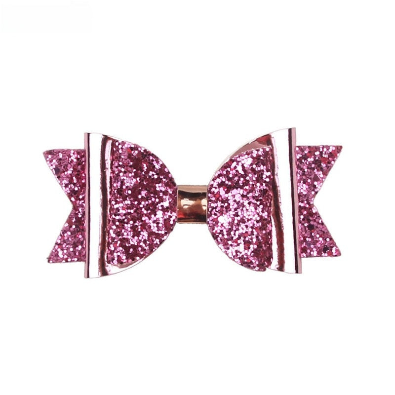 Korean Multi-Layer Leather Bow Hair Clip - Candy Color Cartoon Children's Accessory