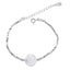 Freshwater Baroque Pearl Sterling Silver Bracelet with Irregular Square Design