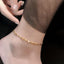 Stainless Steel Double Layer Heart Anklet for Women - 18K Gold Plated Beach Jewelry