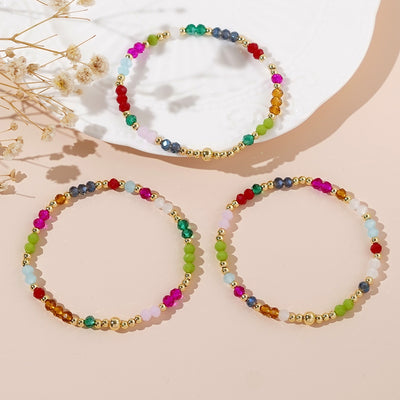 Bohemian Geometric Heart Crystal Beaded Bracelet Set