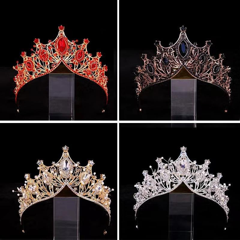 Lady Crown Alloy Inlay Gemstone Bridal Tiara Crystal Princess Headpiece