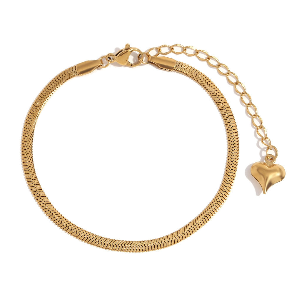 Geometric Figaro Chain 18k Gold Plated Stainless Steel Bracelet for Women