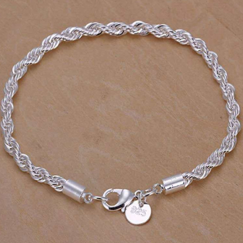 Geometric Alloy & Silver-Plated Twist Hemp Rope Bracelet