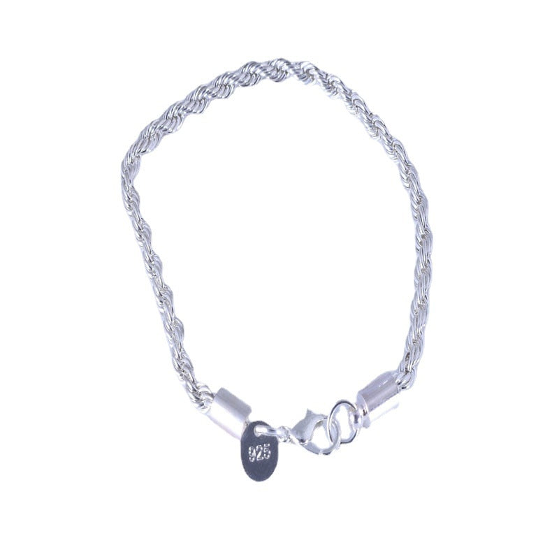 Geometric Alloy & Silver-Plated Twist Hemp Rope Bracelet