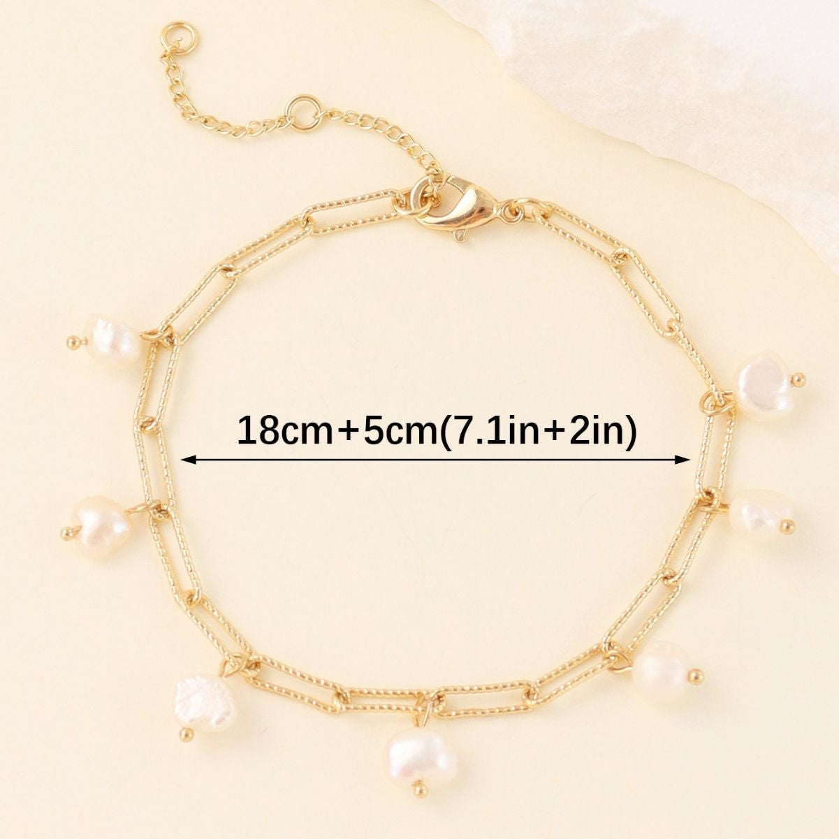 Geometric Freshwater Pearl Necklace and Bracelet Set