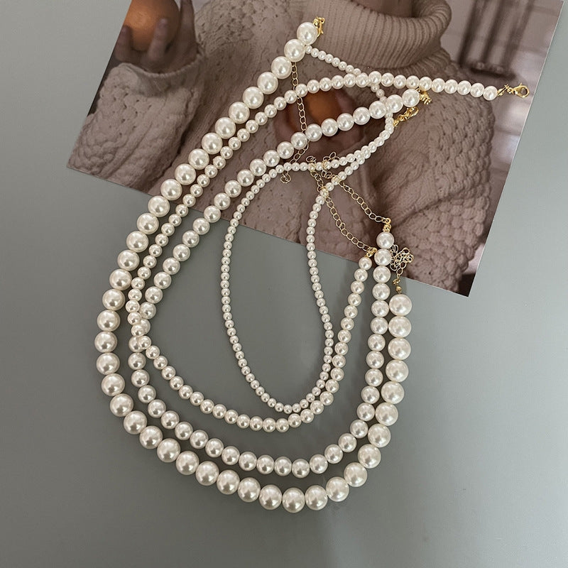 Geometric Shell Pearl Necklace for Women - Minimalist Fashion Clavicle Chain