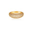 Geometric Zircon Inlay 18k Gold Plated Stainless Steel Fashion Ring for Women