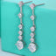 Geometric Sterling Silver Moissanite Tassel Drop Earrings for Women