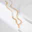 Elegant Freshwater Pearl & Copper Beaded Asymmetric Pendant Necklace