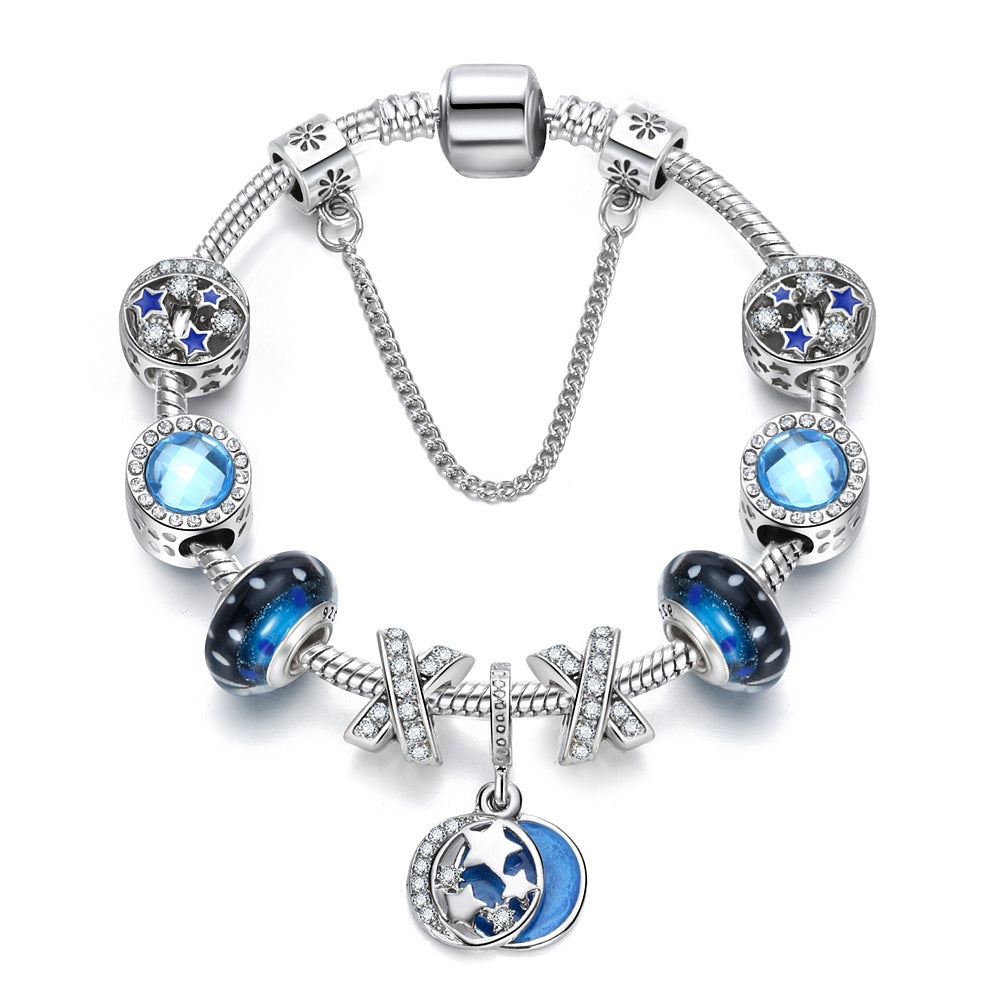 Modern Starry Rhinestone Charm Bracelet Set for Women