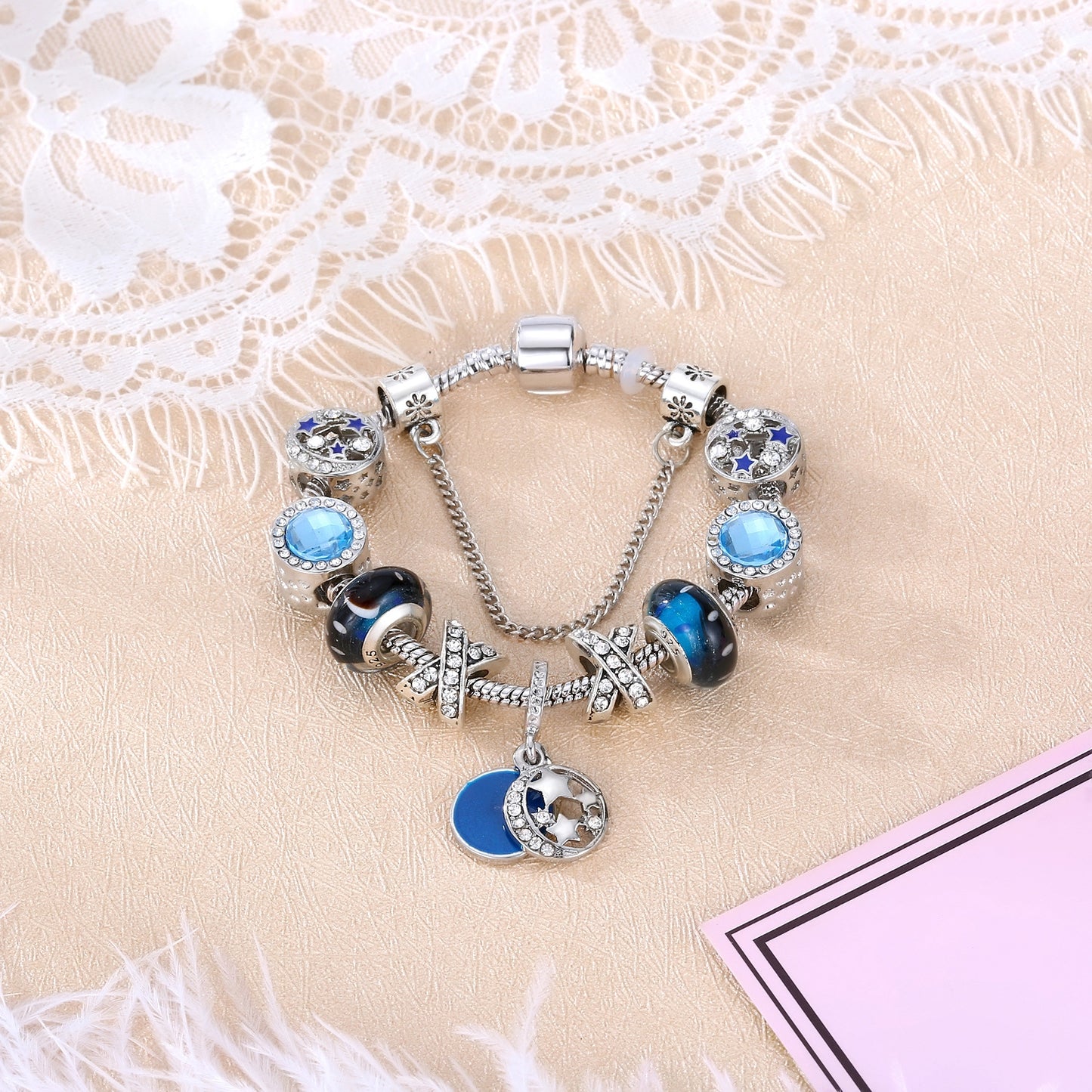 Modern Starry Rhinestone Charm Bracelet Set for Women