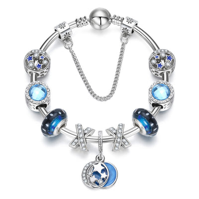 Modern Starry Rhinestone Charm Bracelet Set for Women