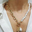 Elegant Baroque Pearl Alloy Pendant Necklace for Women