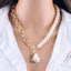 Elegant Baroque Pearl Alloy Pendant Necklace for Women