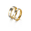 Ladies' Geometric Stainless Steel Couple Rings - Gold Plated Finish