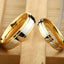 Ladies' Geometric Stainless Steel Couple Rings - Gold Plated Finish