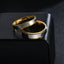 Ladies' Geometric Stainless Steel Couple Rings - Gold Plated Finish