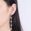 Shiny Geometric Sterling Silver Moissanite Tassel Drop Earrings