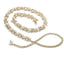 Women's Solid Color Alloy Chain Belt with Pearl Embellishments