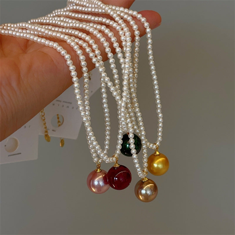 Elegant Pearl Beaded Pendant Necklace for Women