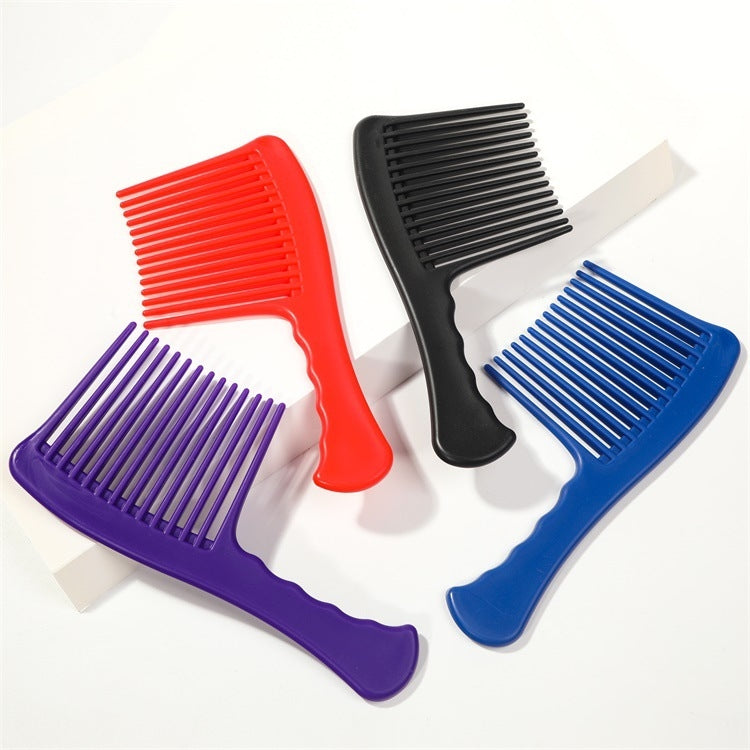 Solid Color Wide Tooth Plastic Hair Comb Set