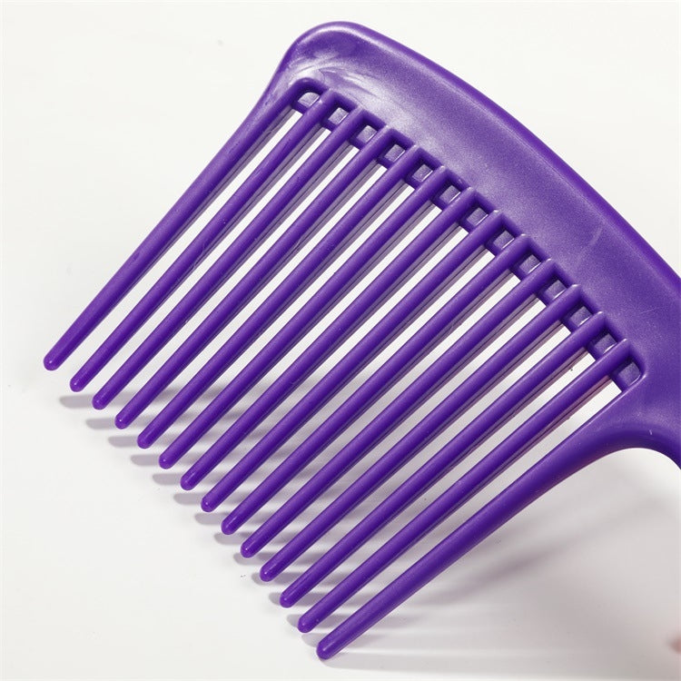 Solid Color Wide Tooth Plastic Hair Comb Set