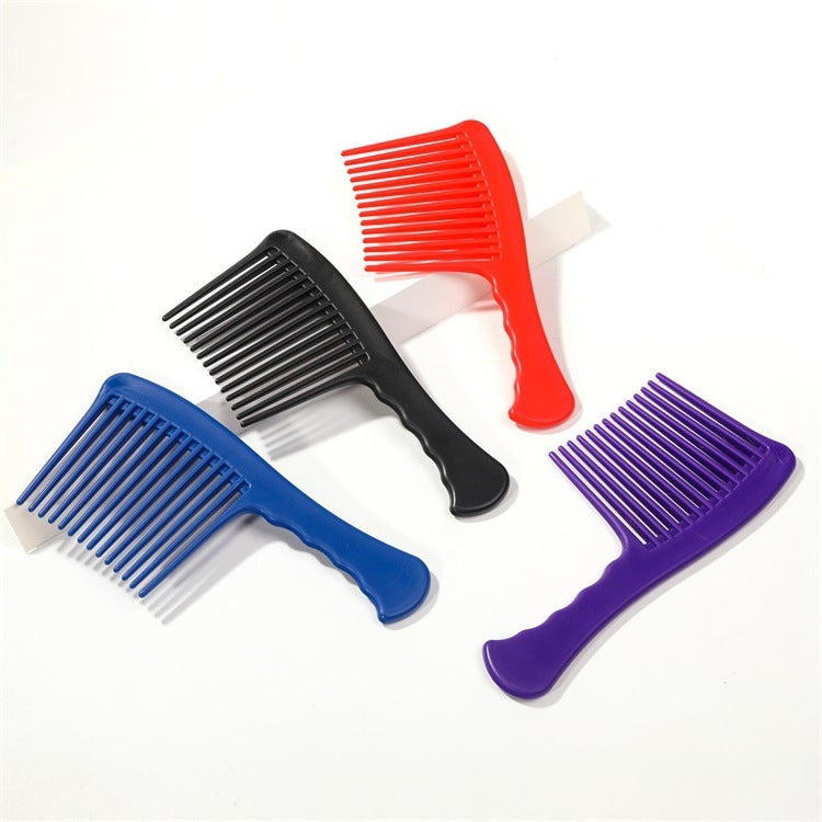 Solid Color Wide Tooth Plastic Hair Comb Set