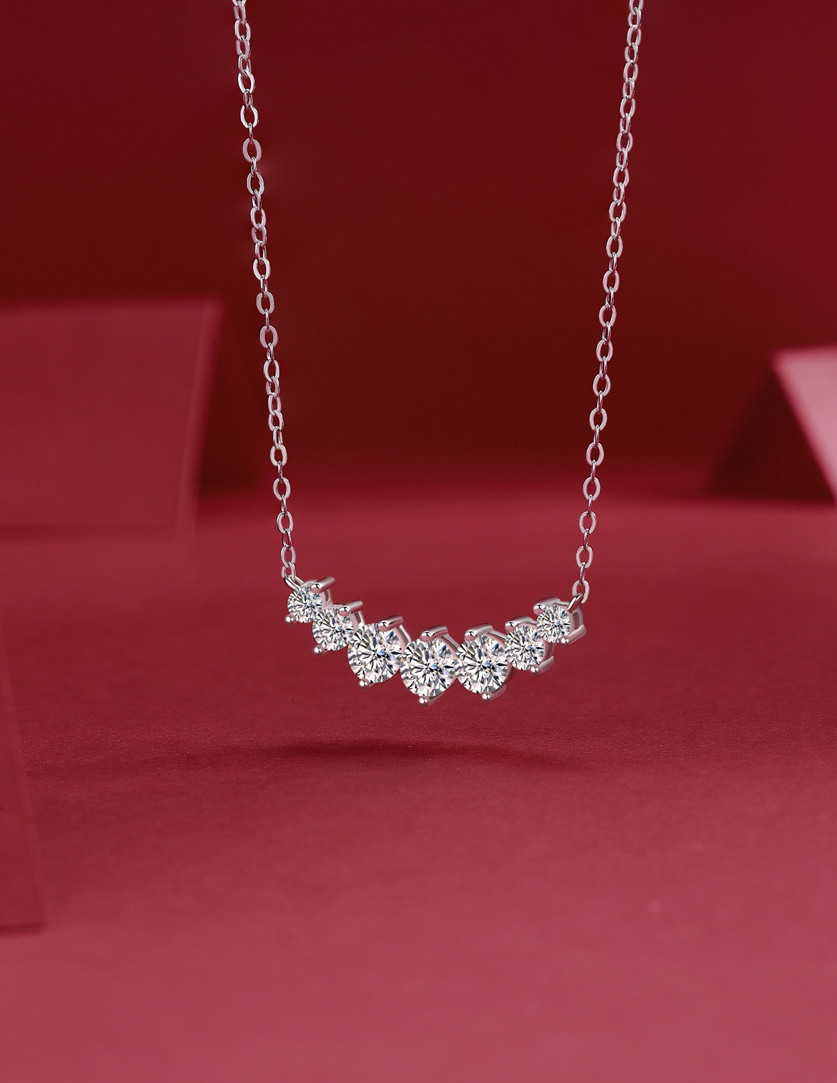 Lady Sterling Silver Moissanite Necklace