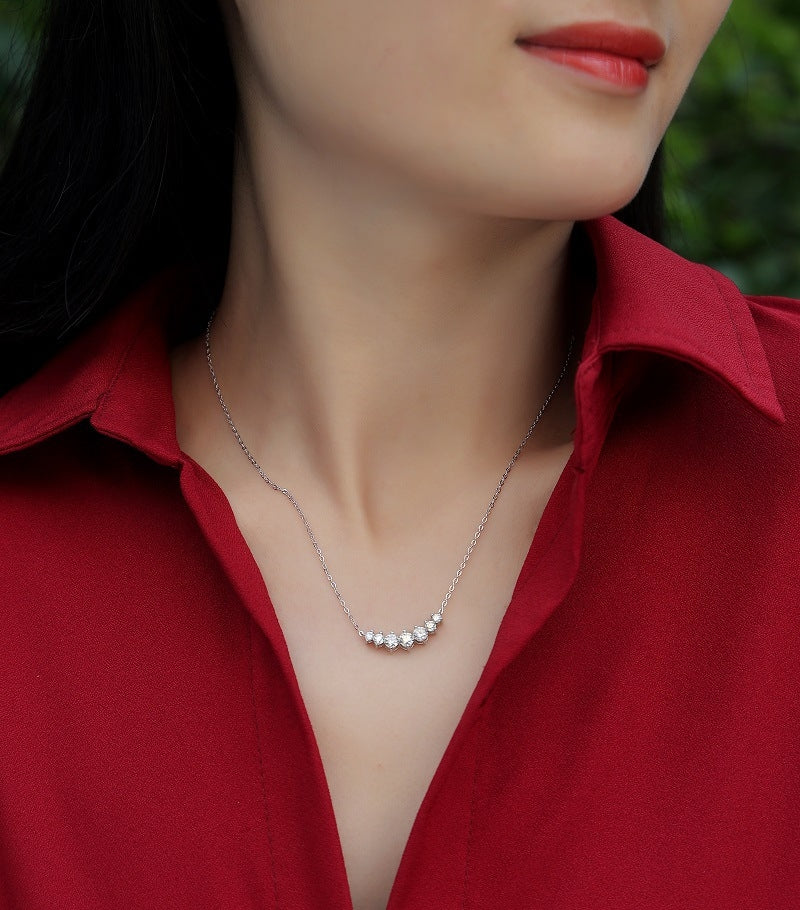 Lady Sterling Silver Moissanite Necklace