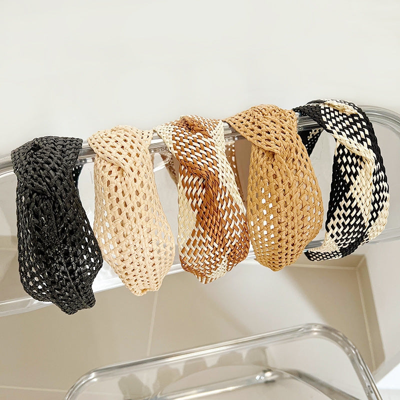 Lady Streetwear Color Block Braided Hair Band