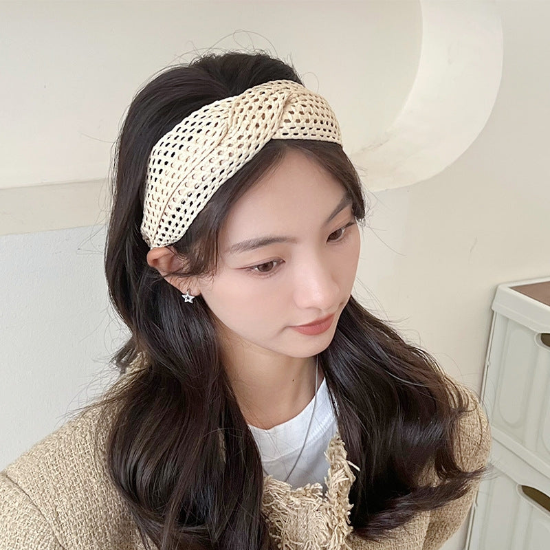 Lady Streetwear Color Block Braided Hair Band