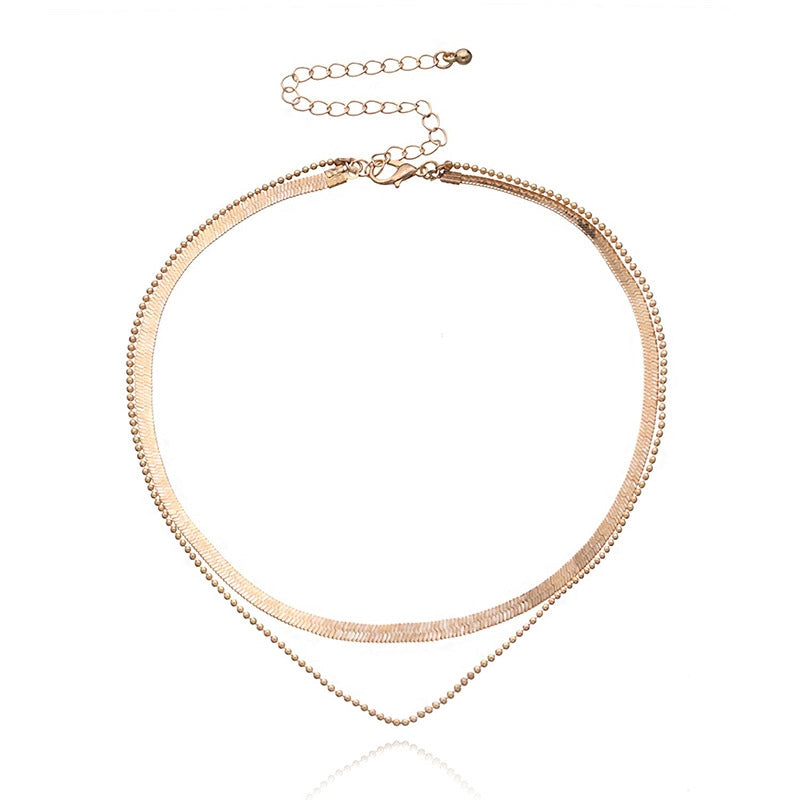 Geometric Alloy Layered Women's Statement Necklace