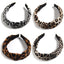 Leopard Print Wide-Brimmed Cross Knotted Retro Fabric Headband for Women