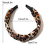 Leopard Print Wide-Brimmed Cross Knotted Retro Fabric Headband for Women