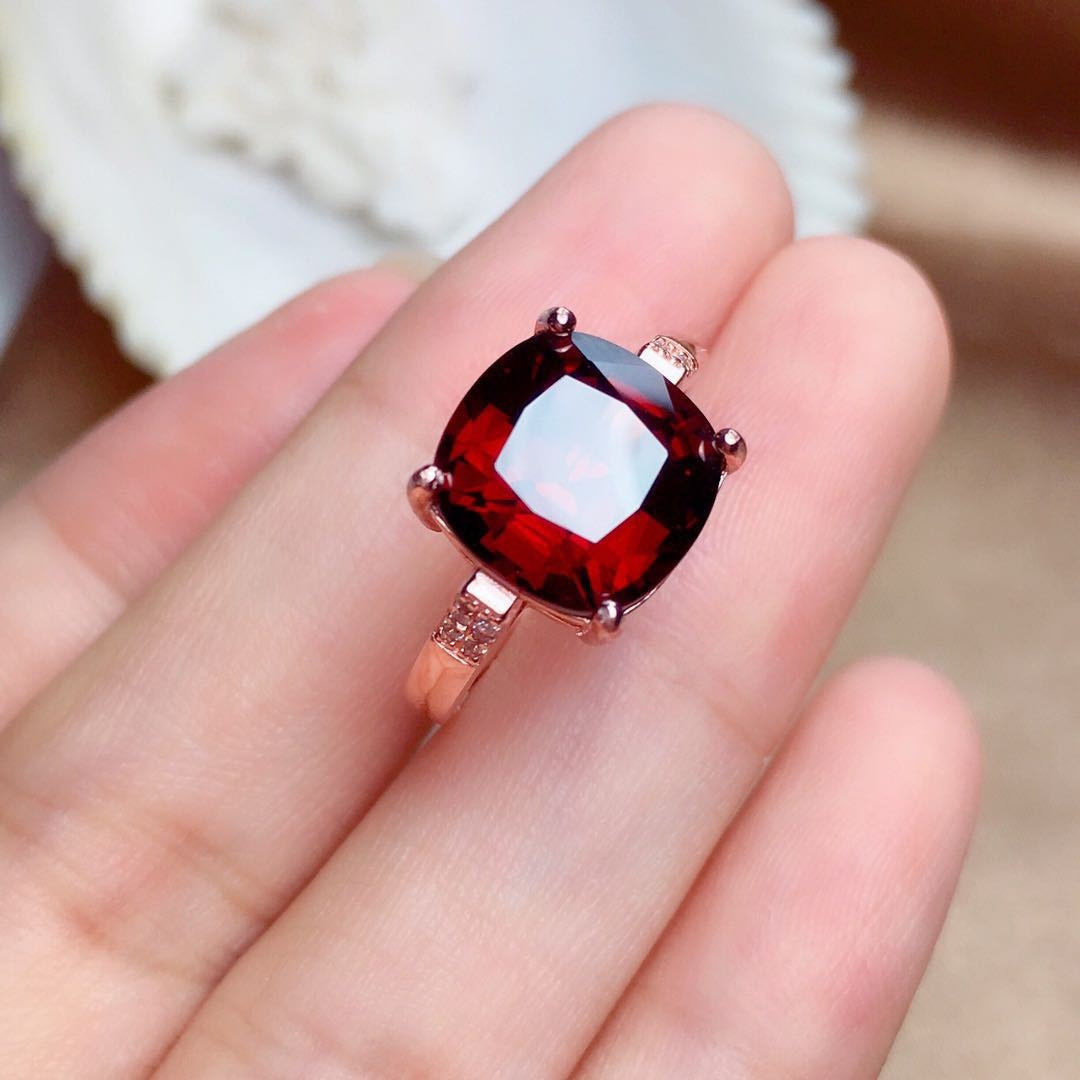 Live Broadcast Mozambique Garnet Open Ring - Pigeon Blood Red Gemstone Ring