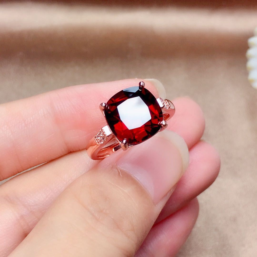 Live Broadcast Mozambique Garnet Open Ring - Pigeon Blood Red Gemstone Ring