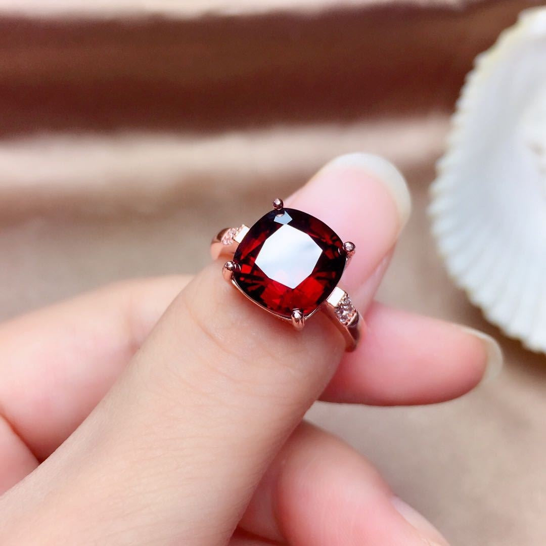 Live Broadcast Mozambique Garnet Open Ring - Pigeon Blood Red Gemstone Ring