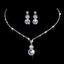 Luxurious Bridal Rhinestone Tassel Necklace and Earring Jewelry Set