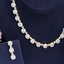 Luxurious Bridal Geometric Square Zirconia Necklace and Earrings Jewelry Set - 14k Gold, White Gold, Rhodium Plated