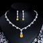 Luxurious Bridal White Gold Plated Gemstone Necklace and Earring Set