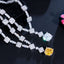Luxurious Bridal White Gold Plated Gemstone Necklace and Earring Set