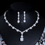 Luxurious Bridal White Gold Plated Gemstone Necklace and Earring Set