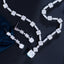 Luxurious Bridal White Gold Plated Gemstone Necklace and Earring Set