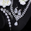 Luxurious Bridal Zirconia Snowflake Jewelry Set - Earrings, Necklace, and Bracelet in White Gold Plated Copper