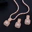 Luxurious Bridal Square Zirconia Jewelry Set in White Gold Plated Copper